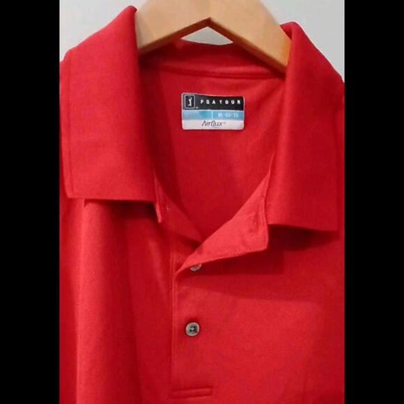 PGA‎ TOUR Men's Red Polo Short Sleeve Airflux Polyester Size XL - Picture 2 of 3
